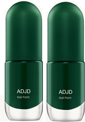 ADJD Ultra-Glossy Shine | Long-Lasting Nail Paint Pack of 2 Bottle Green(Pack of 2)
