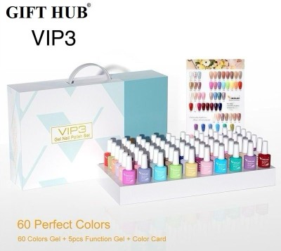 Gift Hub VIP3 Gel Nail Polish Set, 60Color 7.5ML All Seasons Holiday Nail Art Starter Kit MULTICOLOR