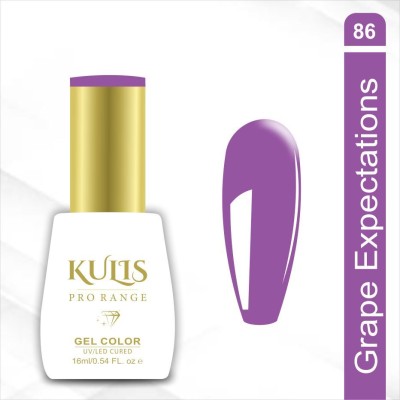 kulis UV Gel Nail Polish 16ml Brush Cap Bottle | Pro Range UV Lamp Cured Gel Color K86 Color: Grape Expectations