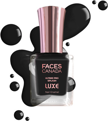 FACES CANADA Ultime Pro Splash Luxe Nail Enamel | Glossy Finish | Quick Drying Charcoal (L25)