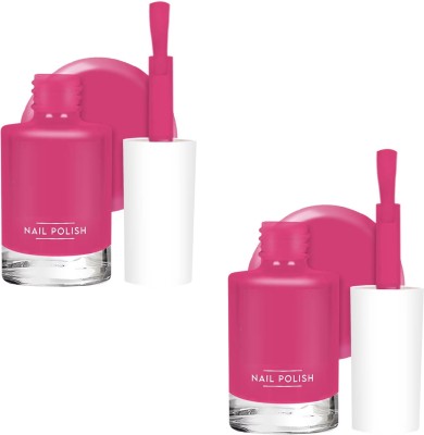 HUZURLU BEST NAIL PAINT FOR WATERPROOF AND LONG LASTING PINK(Pack of 2)