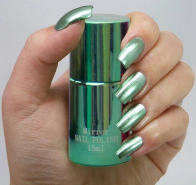 tanvi27 Mirror Effect Nail PolishQuick Drying Metallic GREEN