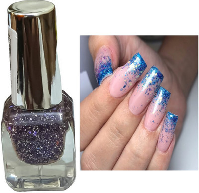 Luipui transparent nail polish blue sparkle pack of 1 BLUE