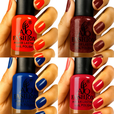 AQ FASHION Long Lasting quick dry Nail Polish New collection Set A192 Multicolor(Pack of 4)