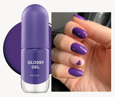 MYEONG Ultra-Glossy Shine Long Lasting & Chip-Resistant Indigo Color Nail Paint Indigo