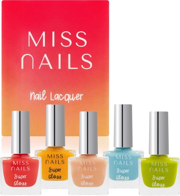 Miss Nails Super Gloss Set of 5 Combo SG14 Multi(Pack of 5)