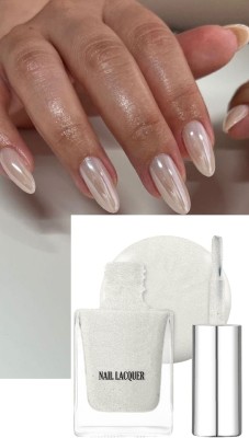 Emijun Easy to Apply & Quick Drying, Professional Glossy Pearl White Pearl White