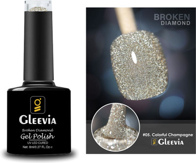 Gleevia Colorful Disco Reflective Glitter UV Gel Polish UV/LED Cured R5 - 8ml Bottle Shade Code R5