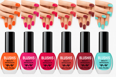 BLUSHIS Long Stay Trendy Colors Nail Polish Combo set of 6 Multicolour(Pack of 6)