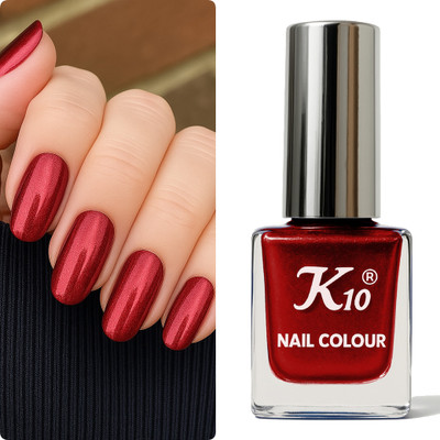 K10 Quick dry Metallic shining Nail Polish12 ML Red