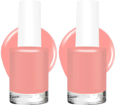 HUZURLU Non Toxic Professional Nail Polish peach peach(Pack of 2)