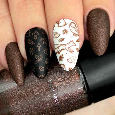 HUZURLU Glitter Nail Polish | Smooth Application | Quick Drying DARK COPPER