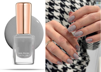 HUZURLU Smooth Application | Quick Drying Nail Polish LIGHT GREY