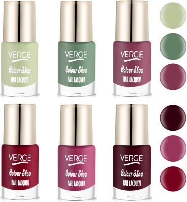 VERGE Colour Show HD Nail Lacquer (NO FADING & NO CHIPPING) (Pack of 6) CS6 (106) CS6_106(Pack of 6)