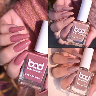 BAD COMPANY No Toxin Nail Lacquer Nail Polish BCNLCP3-748196 Fear Less 74 Beautiful Scars 81 Force of Nature 96(Pack of 3)