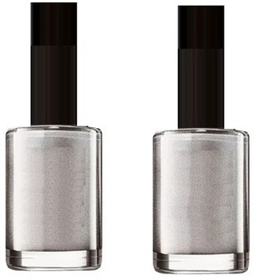 GFSU - GO FOR SOMETHING UNIQUE Gel Shine Nail Polish Lacquer 12 Ml Metallic Finish silver(Pack of 2)