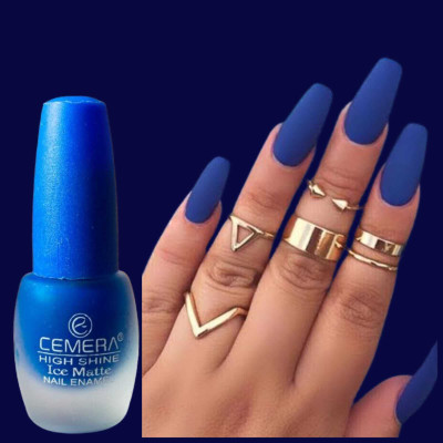 Cemera High Shine ice matte nail polish blue color Matte pack of 1 Blue
