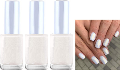 ADJD Combo Colors High-Shine Long Lasting Non Toxic Glossy white Nail Polish Glossy white(Pack of 3)