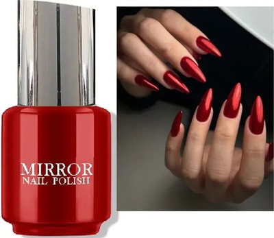 GABBU Red Mirror Shine Long lasting Effect Gel Nail Paint Red