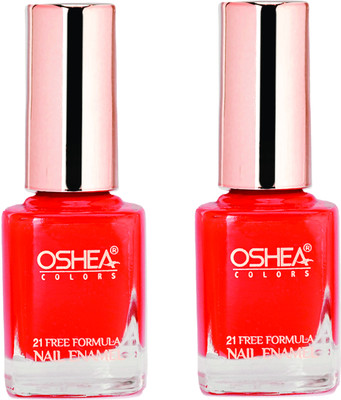OSHEA Nail Enamel 100- Kolkata Orange Pack of 2 Multi(Pack of 2)