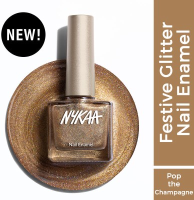 NYKAA Glitter Nail Enamel - Pop the Champagne 462 Gold