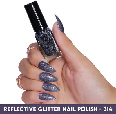 BEROMT REFLECTIVE GLITTER NAIL POLISH - BNP 314 Bluish Gray