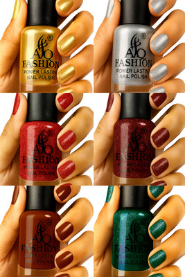 AQ FASHION Long Lasting quick dry Nail Polish New collection Combo A24 Multicolor(Pack of 6)