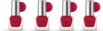 Luipui Premium Red Nail Polish / Shine Finish, Long lasting, Quick Drying RED(Pack of 4)