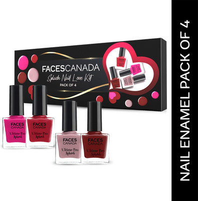 FACES CANADA Splash Nail Love Kit - Pack of 4 Nail Polish | Gift Set | Multicolor(Pack of 4)