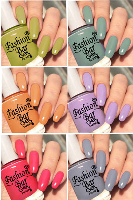 Fashion Bar Power Lasting provide a glossy, smooth, and salon-like finish Set A6032 Multicolor(Pack of 6)