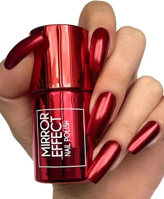 THTC Mirror Effect Chrome Nail Art Polish Metallic red