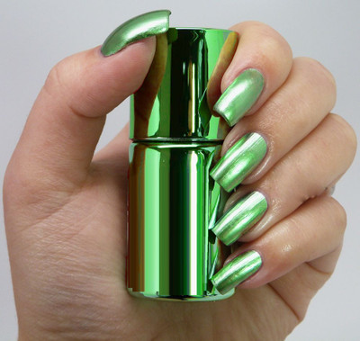ADJD Magic Mirror Effect Chrome Nail Art Polish green Metallic green