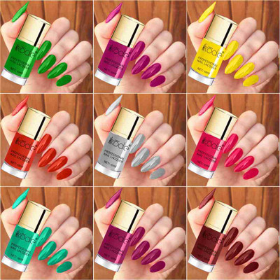 kKode Beautiful nails polish pack of 9 Multicolored(Pack of 9)