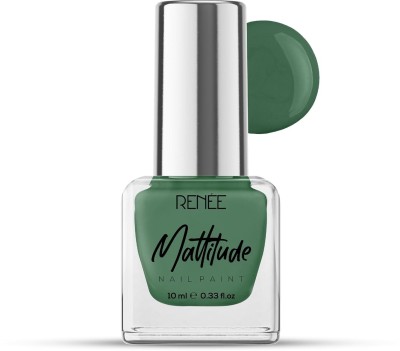 Renee Mattitude Nail Paint | Chip Resisting Formula with High Coverage Moss Green