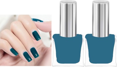 ADJD Combo New Quick Dry Long Lasting Nail Polish Resisting Formula Peacock blue Peacock blue