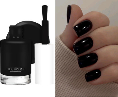 GABBU NEW HIGH PIGMENTED LONG WEAR & SOFT TOUCH NAIL PAINT BLACK BLACK