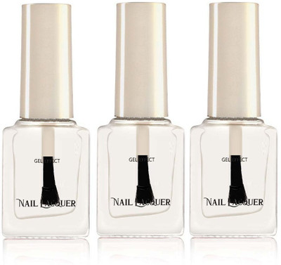 YAWI combo of 3 Smooth & Perfect Finishing transparent Nail Painte transparent(Pack of 3)
