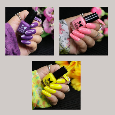 MORAZE Long Stay Trendy Colors Nail Polish Combo set of 3 Multicolour MINI(Pack of 3)