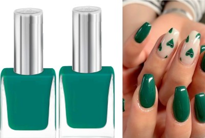 REIMICHI Soft Smooth Unique Matte Nail Polish Combo green(Pack of 2)