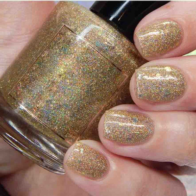 tanvi27 Quick Drying & Long-Lasting Multi Gold Glitter nail Paint Multi Gold