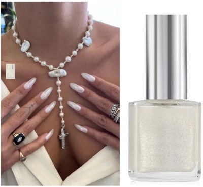 GABBU White Shimmer nail polish white shimmer