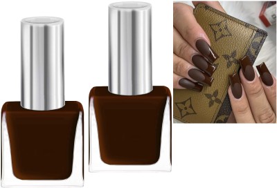 GFSU - GO FOR SOMETHING UNIQUE Quick-Drying Long Stay Gel Based Glossy Dark Brown Nail Polish Combo DARK BROWN