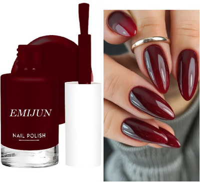 Emijun Glossy High Shine Quality Long Lasting Nail Polish Paint maroon