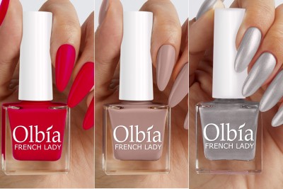 Olbia Nail Polish Set | Long Stay, Quick Dry Nail Paint (Take Me With You) Mauve, Metallic Silver, Maroon(Pack of 3)