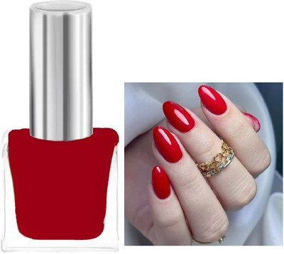 EVERERIN Red Nail Polish Long Lasting Smooth Finish Nail Enamel Red