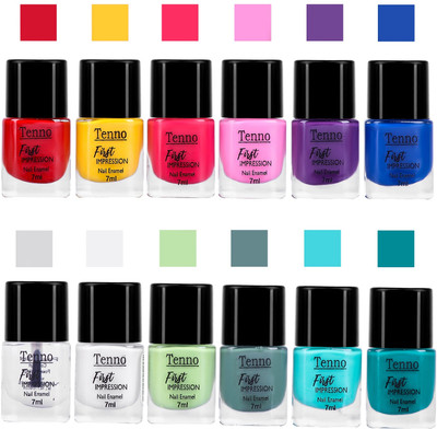 tenno FIRST IMPRESSION NAIL POLISH COMBO-A MULTICOLOR(Pack of 12)