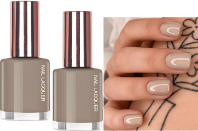 Latixmat Combo High Shine Quick Dry Non Toxic Professional Nail Polish Grungy grey Grungy grey