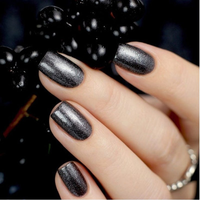 ADJD Metallic Mirror Effect Nail Polish Black BLACK