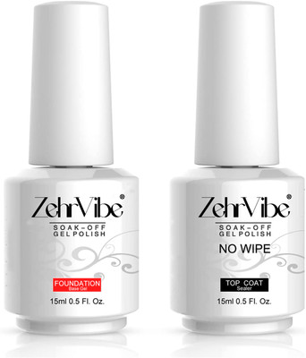 Scheibe UV/LED Soak Off Nail Gel Polish Top & Base Coat(Pack of 2)