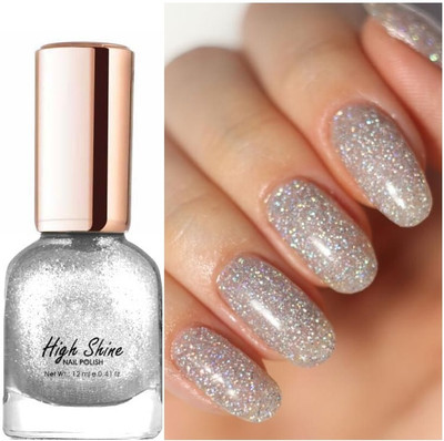 THTC High End Glossy Glitter Nail Enamels Silver